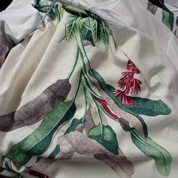 Loragal Women's Dress Size 3XL Beige Tropical Print Maxi Spring Summer Vacation - Picture 13 of 14